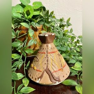 VTG Hand Painted Te Pee Native American Candle Snuffer